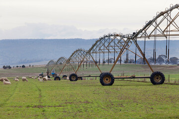 Large irrigation system across a paddock - 752726786