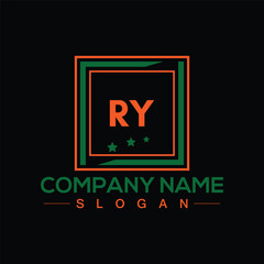 Letter RY initial logo or monogram design - obrazy, fototapety, plakaty