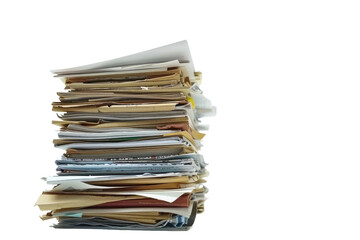 Stacks of Documents Isolated On Transparent Background