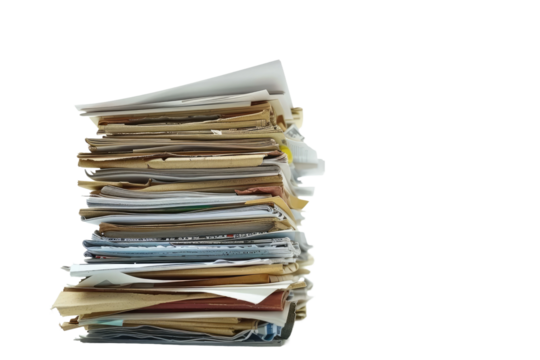 Stacks of Documents Isolated On Transparent Background