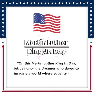 Martin Luther King Jr. Day Animated Quote in the United States, perfect for celebrating or commemorating Martin Luther King Jr. Day. It's also suitable for social media templates