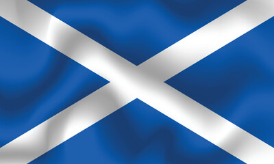 Flat Illustration of Scotland flag. Scotland national flag design. Scotland Wave flag.
