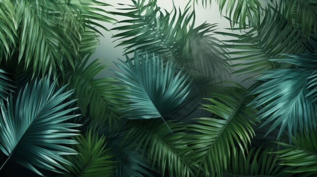 Beautiful natural background with textured palm leaves 