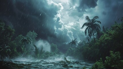 landscape scene of a Hurricane moving through the enviroment ai generatedhigh quality image