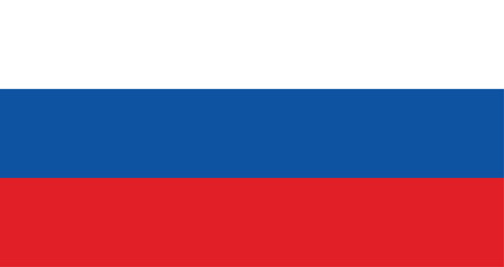 Flat Illustration of Russian flag. Russia national flag design. 
