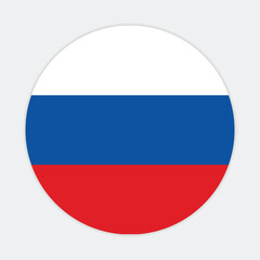 Russia national flag vector icon design. Russia circle flag. Round of Russia flag.
