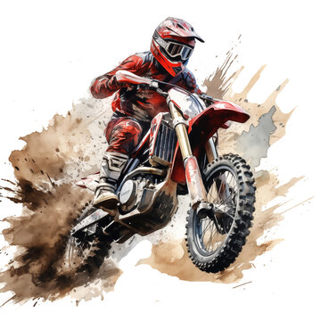 pastel watercolor pictures motocross motorcycle