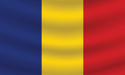 Flat Illustration of Romania flag. Romania national flag design. Romania Wave flag.
