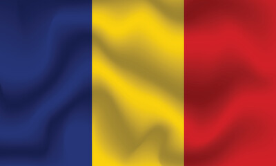 Flat Illustration of Romania flag. Romania national flag design. Romania Wave flag.

