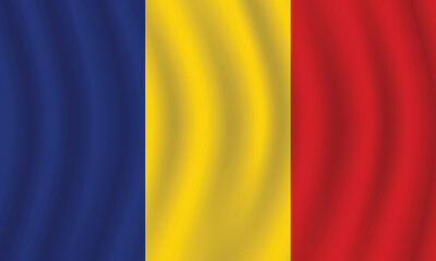 Flat Illustration of Romania flag. Romania national flag design. Romania Wave flag.
