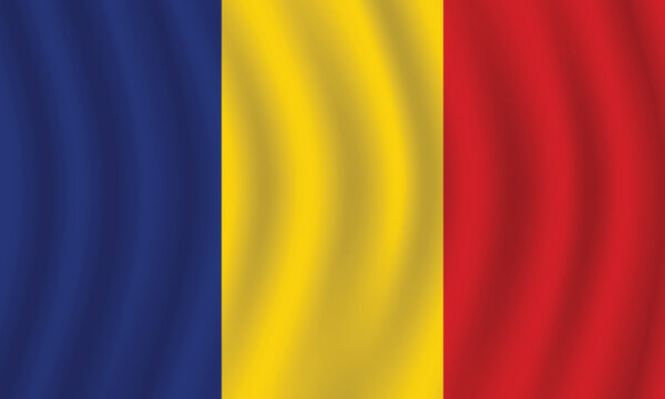 Flat Illustration of Romania flag. Romania national flag design. Romania Wave flag.
