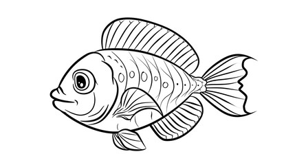 cute fish coloring page for kids
