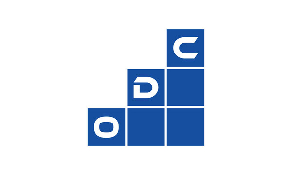 ODC initial letter financial logo design vector template. economics, growth, meter, range,  profit, loan, graph, finance, benefits, economic, increase, arrow up, grade, grew up, topper, company, scale