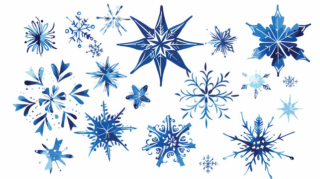 Star made of different shape snow flakes vector free