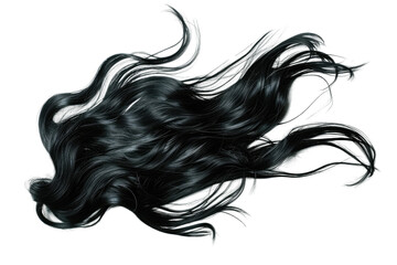 Black Hair Isolated On Transparent Background