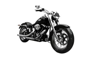 Fototapeta na wymiar Sleek Black Motorbike Isolated On Transparent Background
