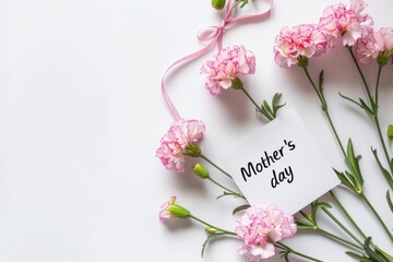 White background and paper cut mom and flowers mother's day parents Gift box background