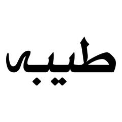 Taibah Muslim Girls Name Naskh Font Arabic Calligraphy
