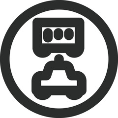 ミニ標識の線画単品イラスト　許可車両専用（組み合わせ）