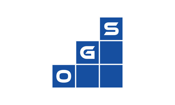 OGS initial letter financial logo design vector template. economics, growth, meter, range,  profit, loan, graph, finance, benefits, economic, increase, arrow up, grade, grew up, topper, company, scale