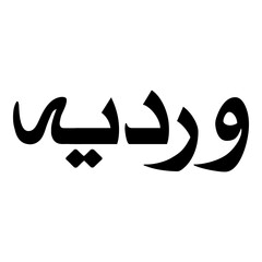 Fototapeta premium Wardiyyah Muslim Girls Name Naskh Font Arabic Calligraphy