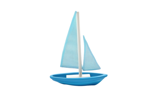 Blue Sailboat Display Isolated On Transparent Background