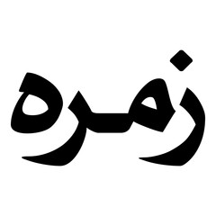 Zamira Muslim Girls Name Naskh Font Arabic Calligraphy