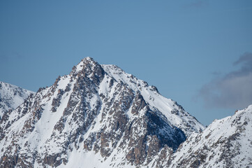 Fototapeta na wymiar Mountains in the Pyrenees from the Grandvalira ski resort in Andorra