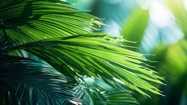 Vibrant green palm trees