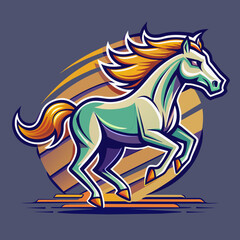horse running illustration