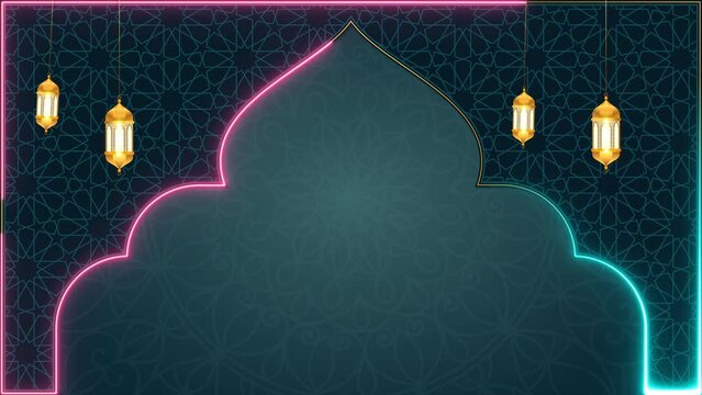 Islamic Arabic Opener and Background for invitation, Ramadan, Eid, Mawlid, Meraj	
