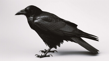 Black crow on a white background