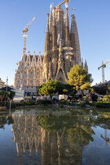 The Nativity Faade of the famous Sagrada Familia church in Barcelona, Spain