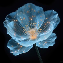 X-ray Vision of Delicate Flower with Translucent Petals