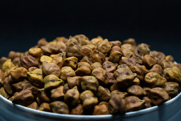 Obraz premium Nutrient Rich Beauty Black Garbanzo Beans in Detail
