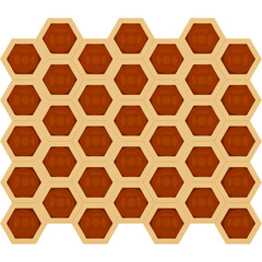 3d honeycomb. Front view 3d render illustration with spring season theme.
