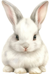 Cute rabbit isolated on transparent background. PNG