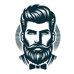 barber illustration ,haircutting barber illustration , fashion illustration , facial , beared illustration	