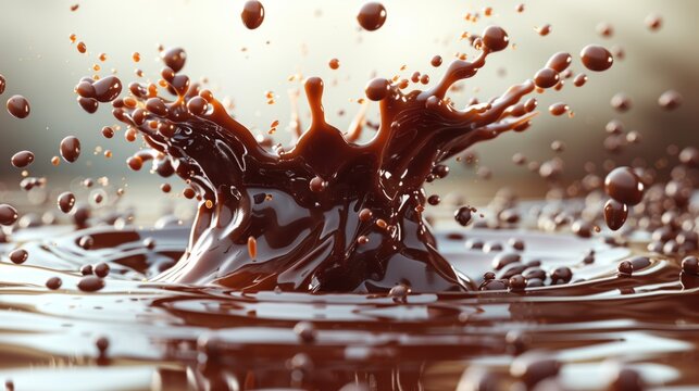 creamy liquid chocolate. The essence of delicious desserts