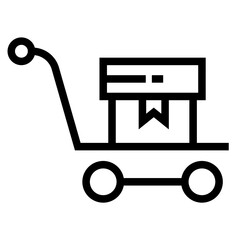 hand truck icon on white background.