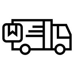 Fast moving shipping delivery truck  vector icon for transportation apps and websites.