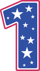 4th Of July Letter USA Flag Star And Stripe 1 one