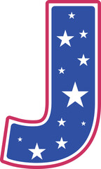4th Of July Letter USA Flag Star And Stripe j
