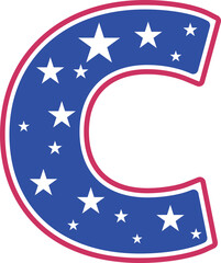 4th Of July Letter USA Flag Star And Stripe c
