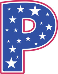 4th Of July Letter USA Flag Star And Stripe p