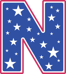 4th Of July Letter USA Flag Star And Stripe n