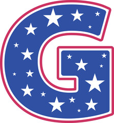 4th Of July Letter USA Flag Star And Stripe g