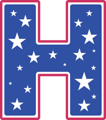 4th Of July Letter USA Flag Star And Stripe h
