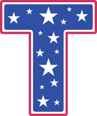4th Of July Letter USA Flag Star And Stripe t