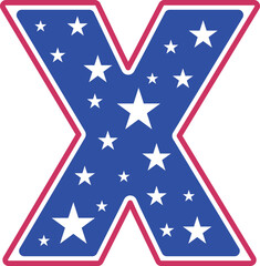 4th Of July Letter USA Flag Star And Stripe x